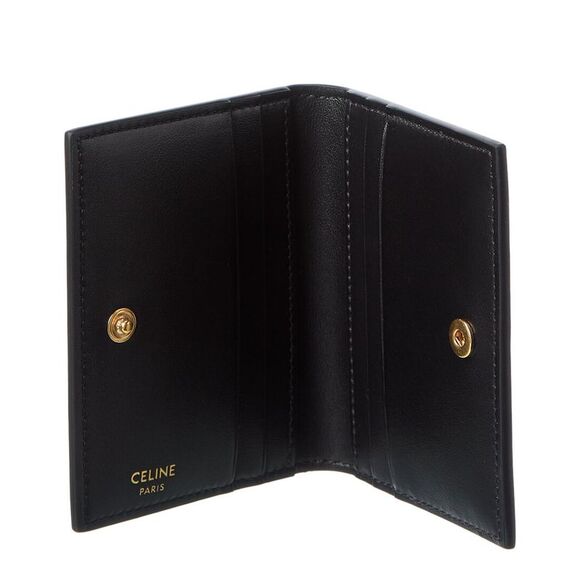 Celine Bifold Leather Card Holder, Black - Picture 4 of 4